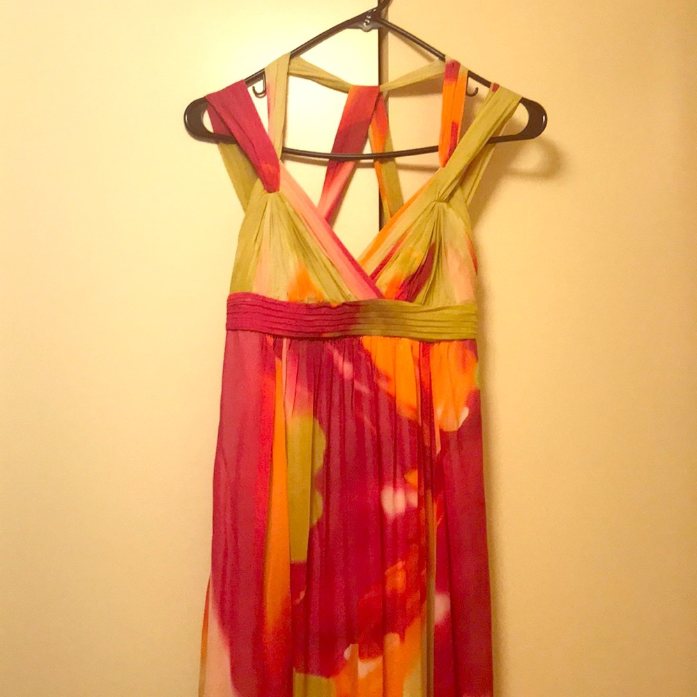 BCBG MazAzria Watercolor Chiffon Dress